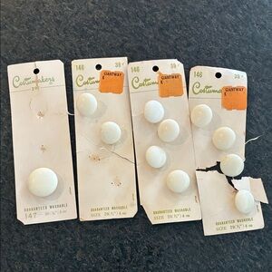 Vintage White Costume Buttons Set